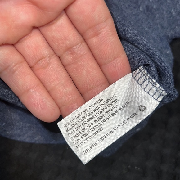 GOODFELLOW & CO MEN’S NAVY BLUE LONG SLEEVE SHIRT - Picture 4 of 4